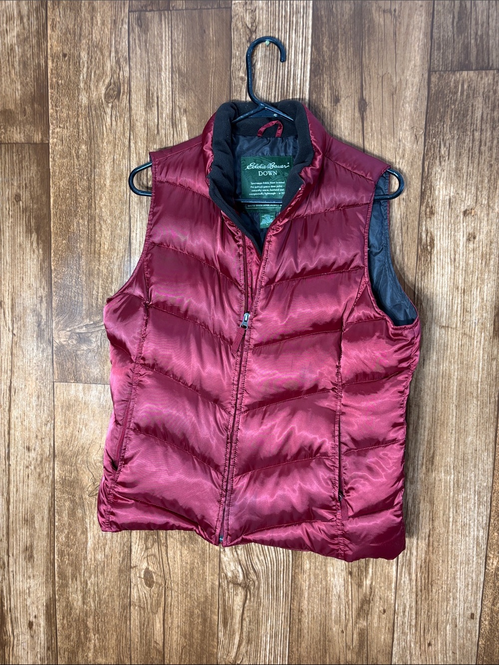 Eddie Bauer Women's Burgundy Quilted Goose Down Vest
